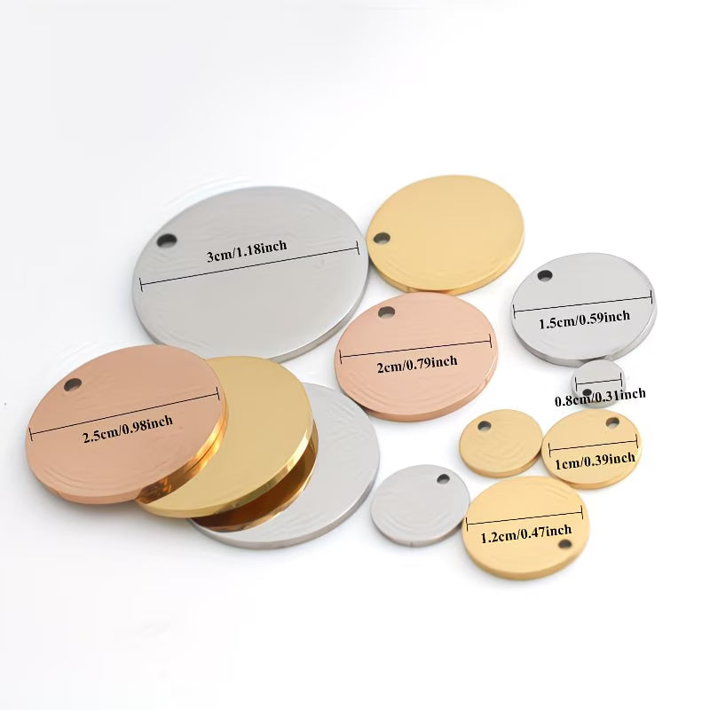 Pet Round Tag - Engraved Steel ID Tag