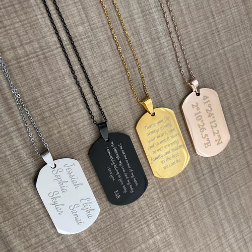 Custom Dog Tag Necklace - Photo & Text Gift