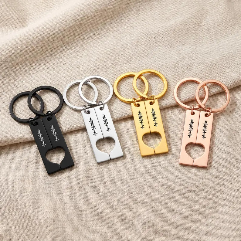 Music Code Couple Keychain - Anniversary Gift
