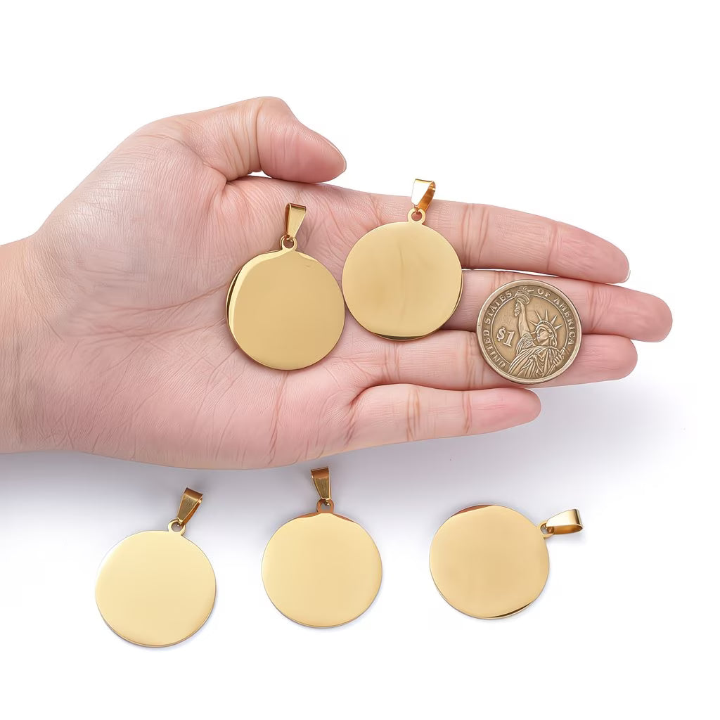 Pet Round Tag - Engraved Steel ID Tag