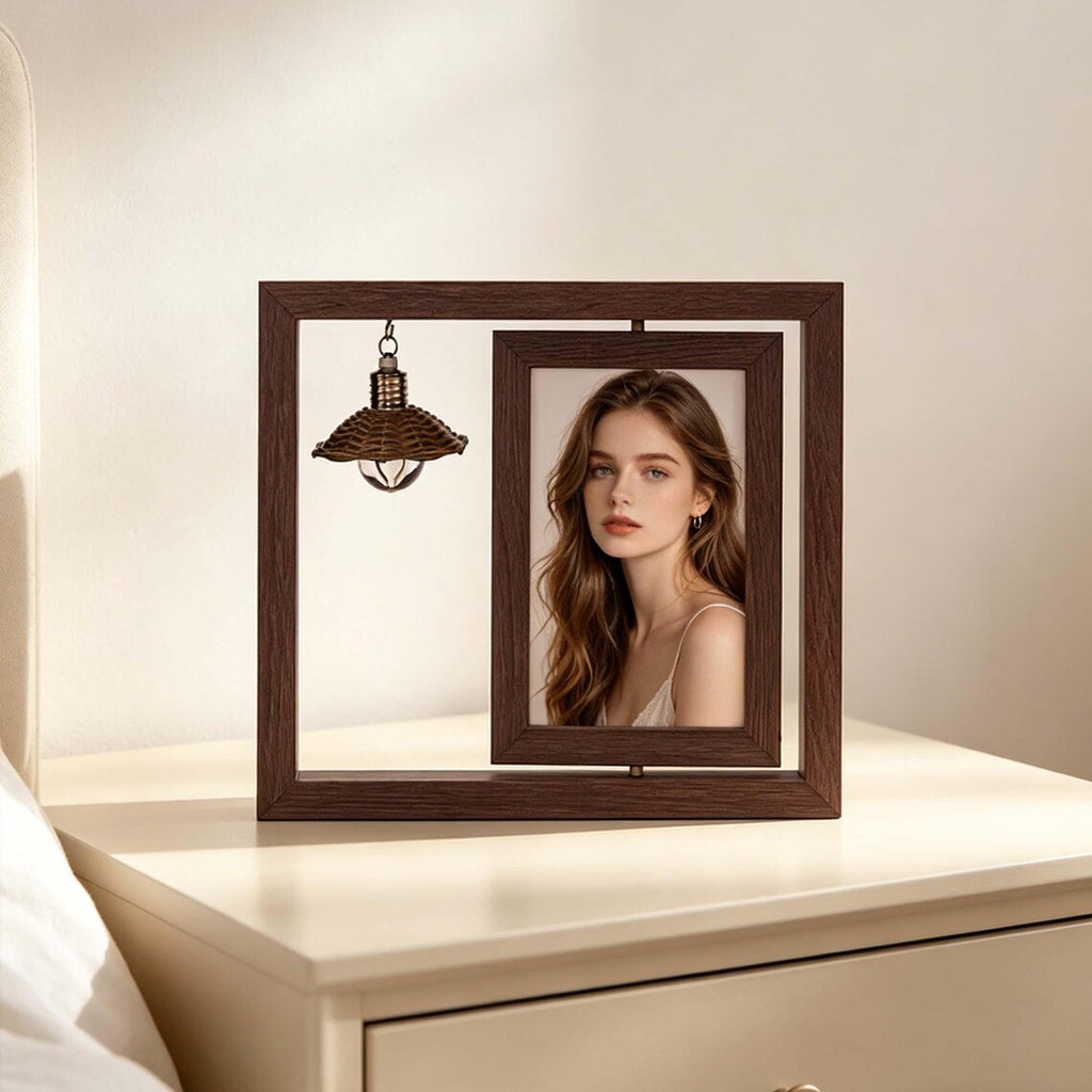Custom Wooden Photo Book with Light - Gift
