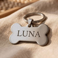 Engraved Bone Dog Tag - Personalized Steel