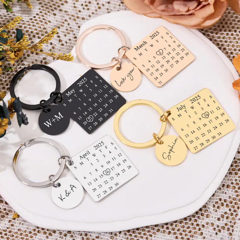 Calendar Keychain - Anniversary Date Gift