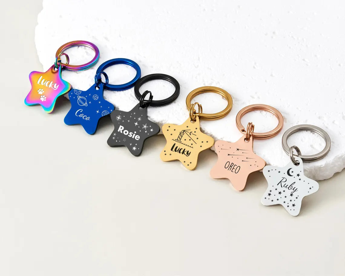 Star Pet ID Tag - Personalized Engraved