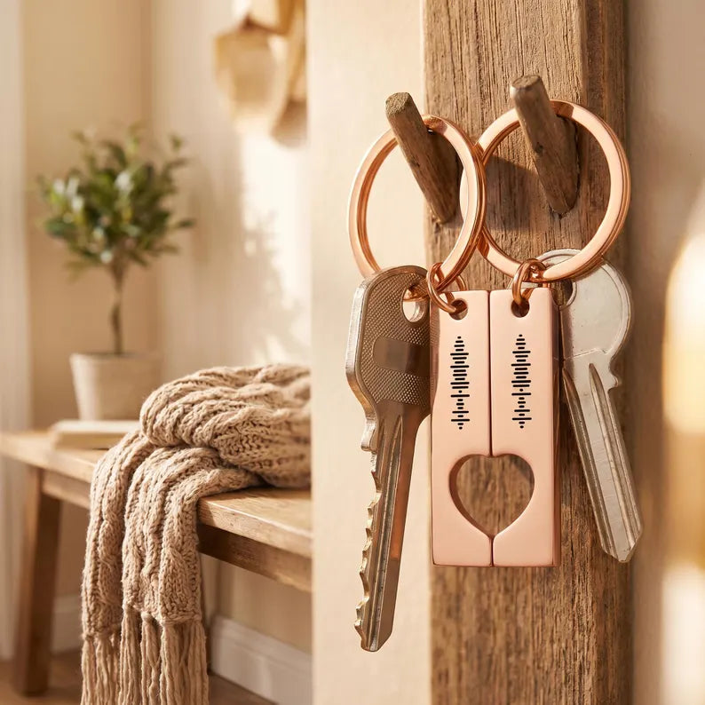 Music Code Couple Keychain - Anniversary Gift