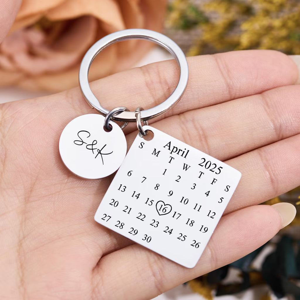 Calendar Keychain - Anniversary Date Gift