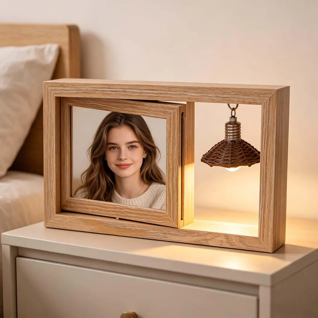 Custom Wooden Photo Book with Light - Gift