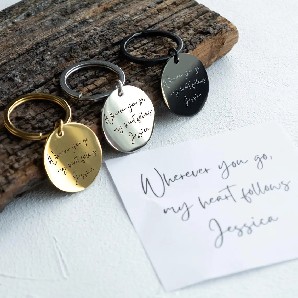 Handwriting Engraved Keychain - Personalized