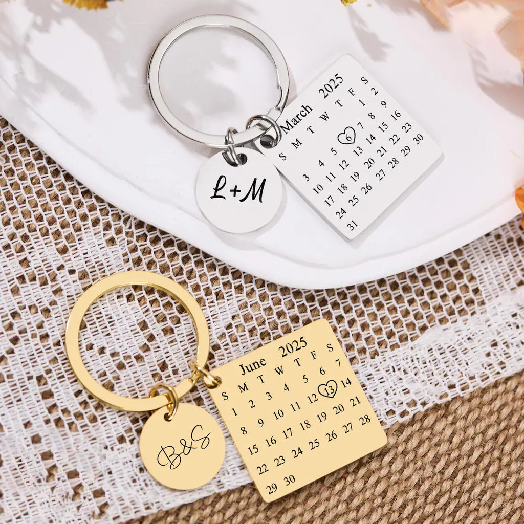 Calendar Keychain - Anniversary Date Gift