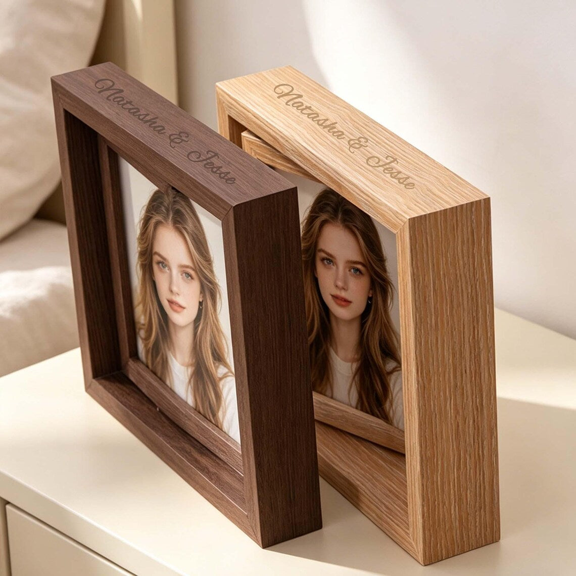 Custom Wooden Photo Book with Light - Gift
