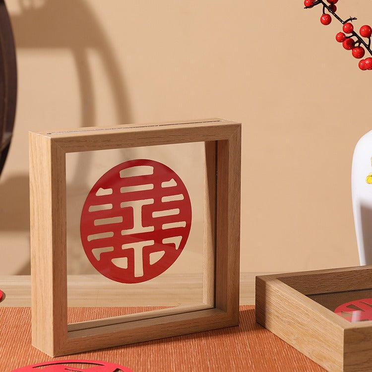 Double Happiness Wooden Frame - Wedding Decor