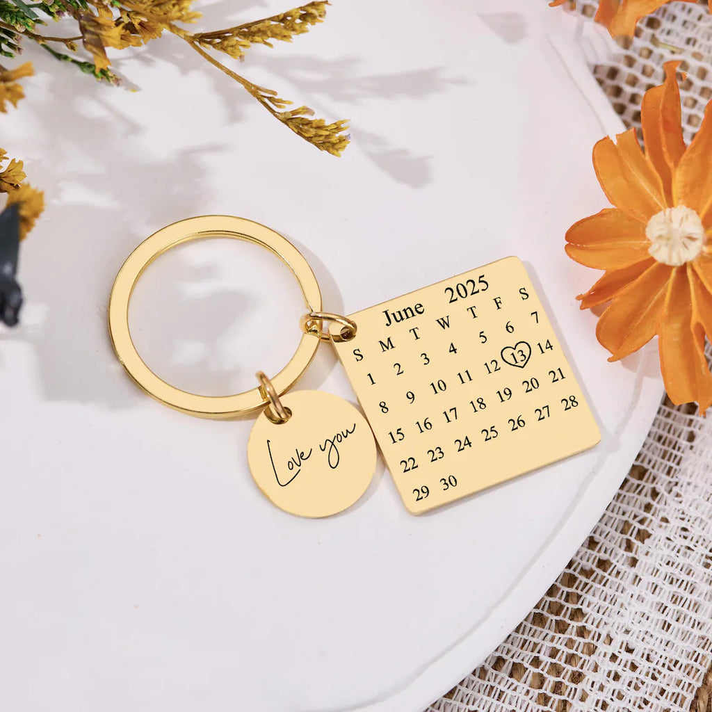 Calendar Keychain - Anniversary Date Gift