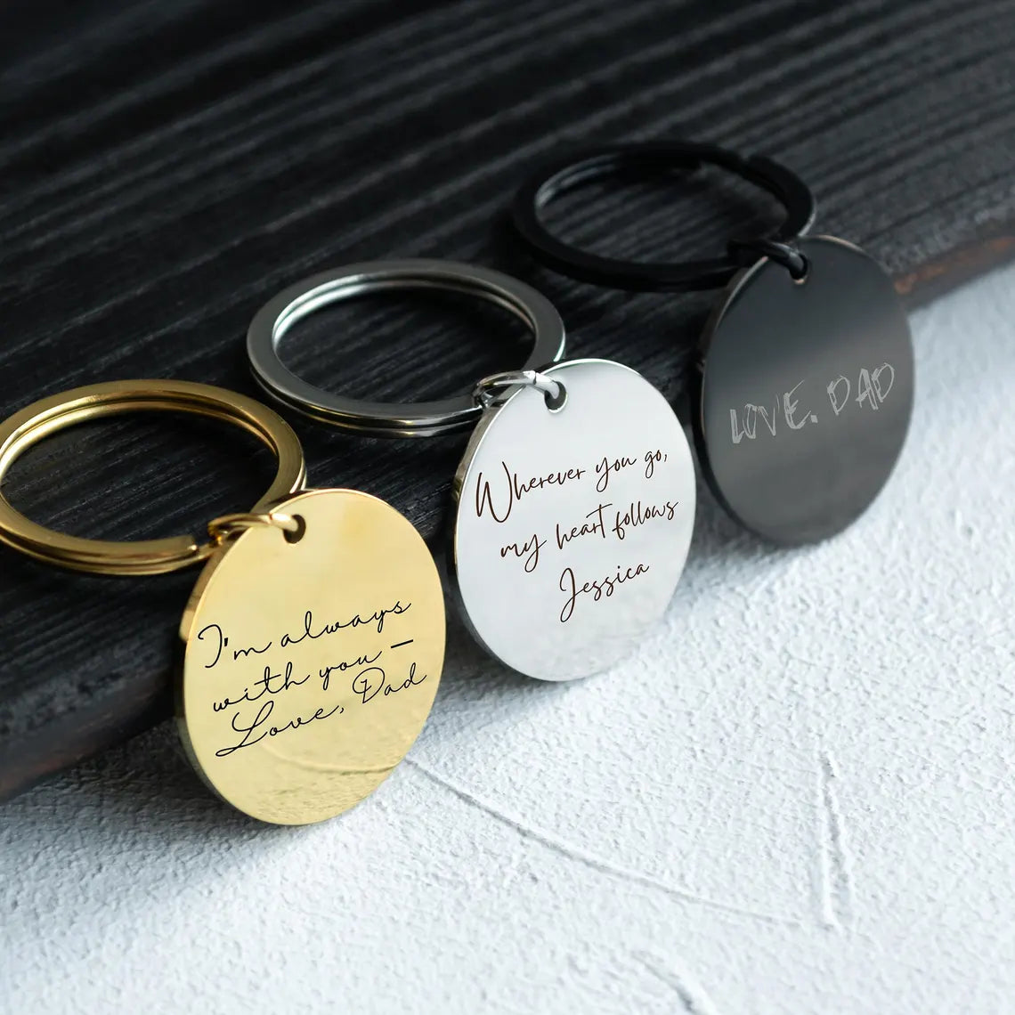 Handwriting Engraved Keychain - Personalized