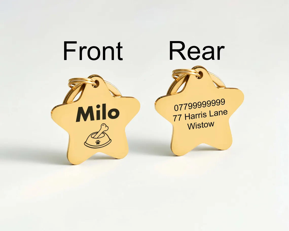 Star Pet ID Tag - Personalized Engraved