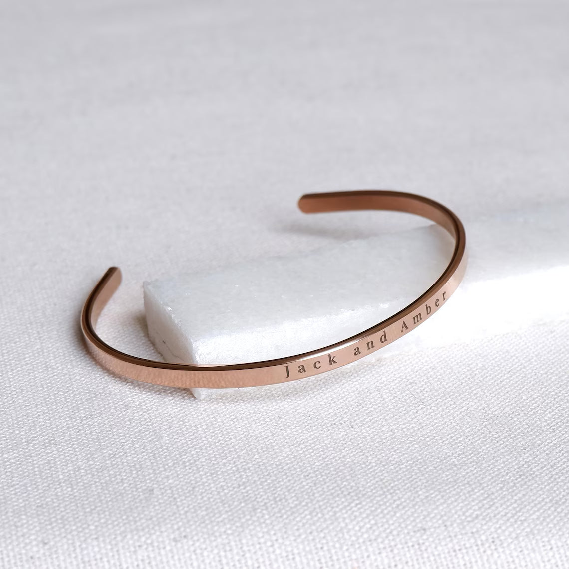 Engraved Cuff Bangle - Custom Message Gift