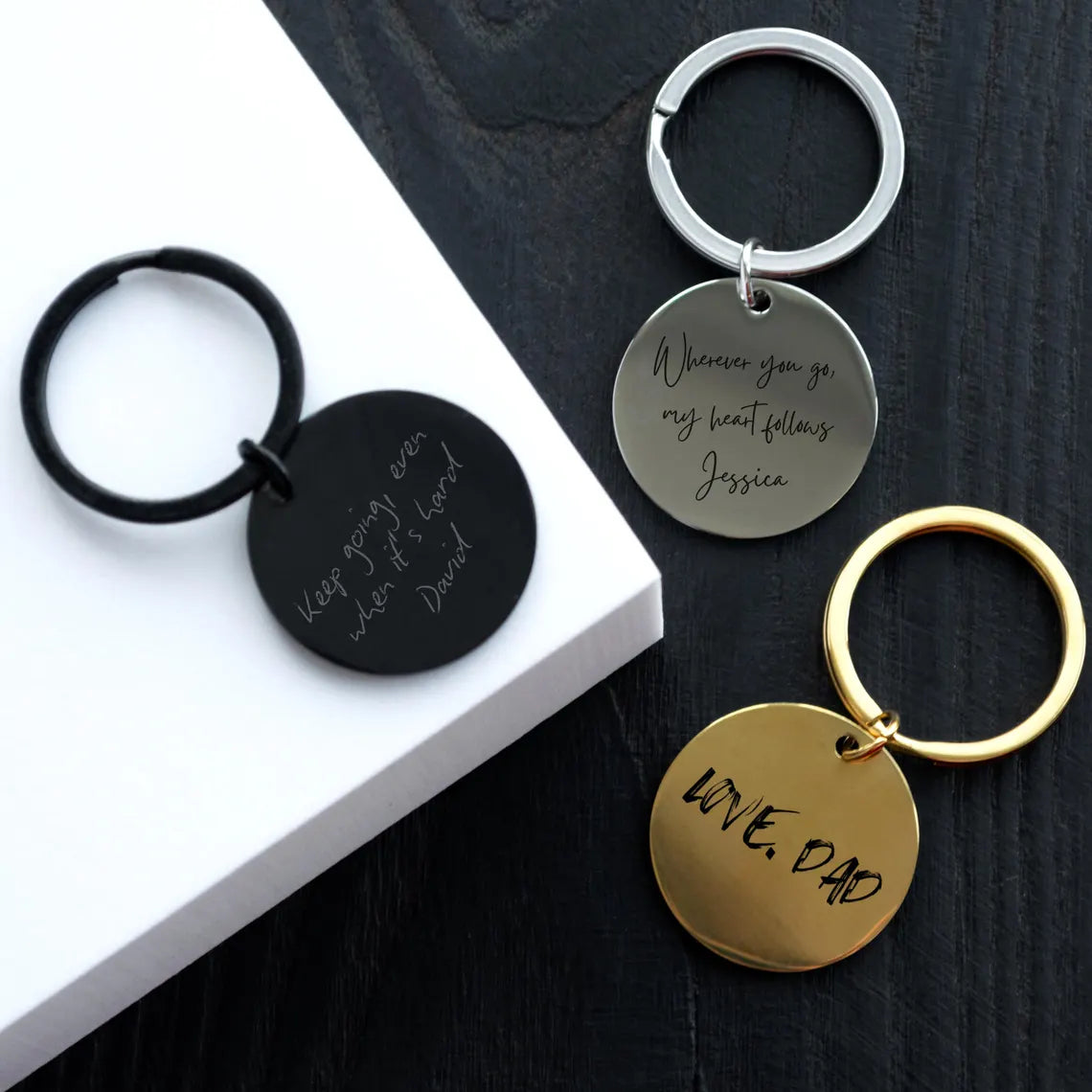 Handwriting Engraved Keychain - Personalized