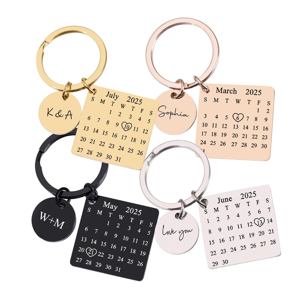 Calendar Keychain - Anniversary Date Gift
