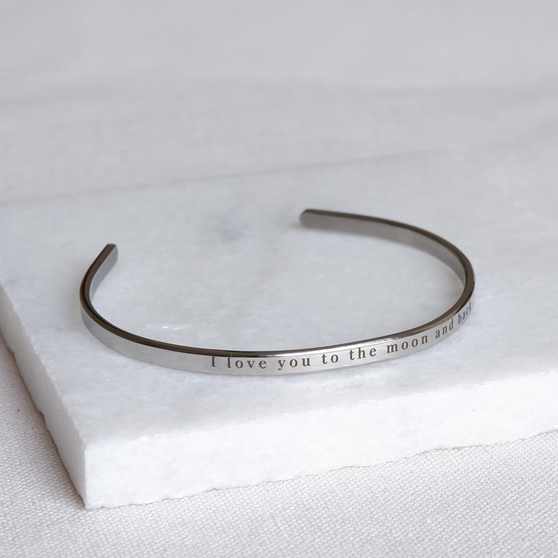 Engraved Cuff Bangle - Custom Message Gift