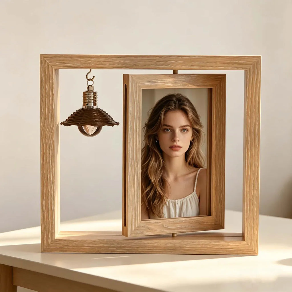 Custom Wooden Photo Book with Light - Gift