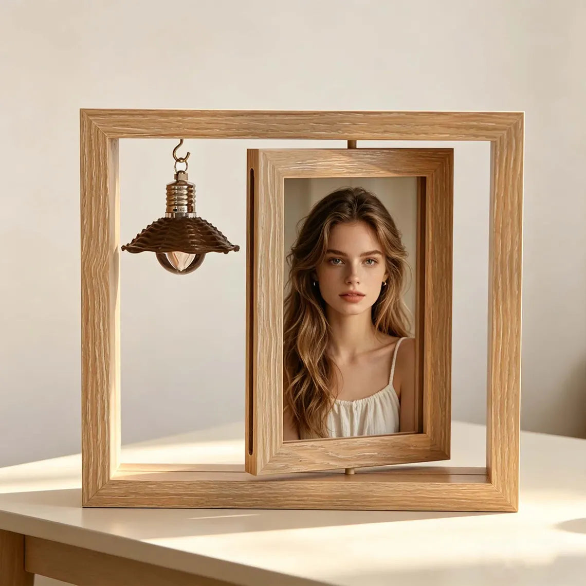 Custom Wooden Photo Book with Light - Gift