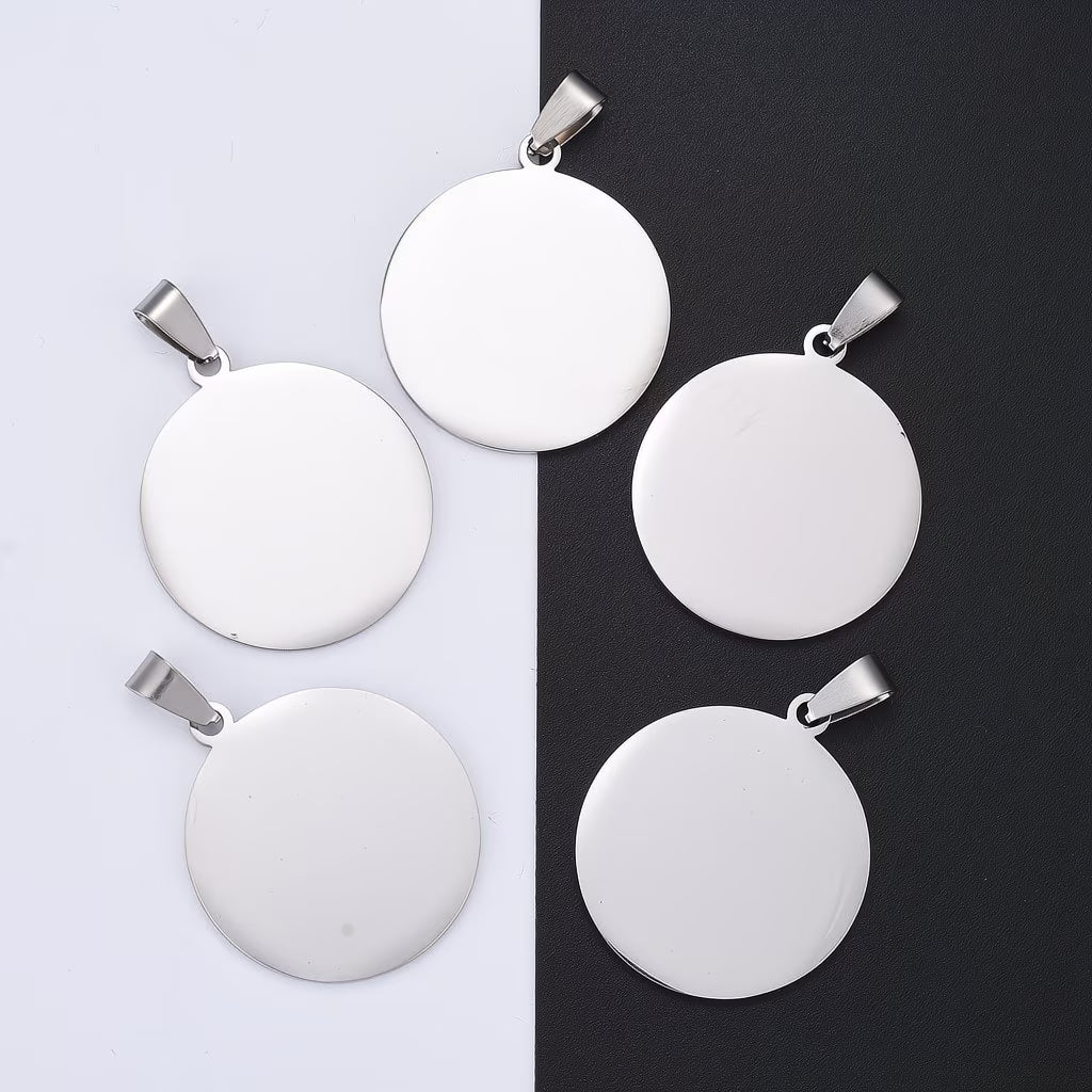 Pet Round Tag - Engraved Steel ID Tag
