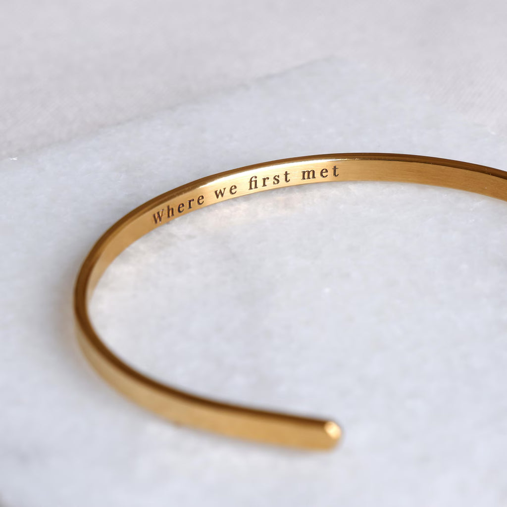 Engraved Cuff Bangle - Custom Message Gift