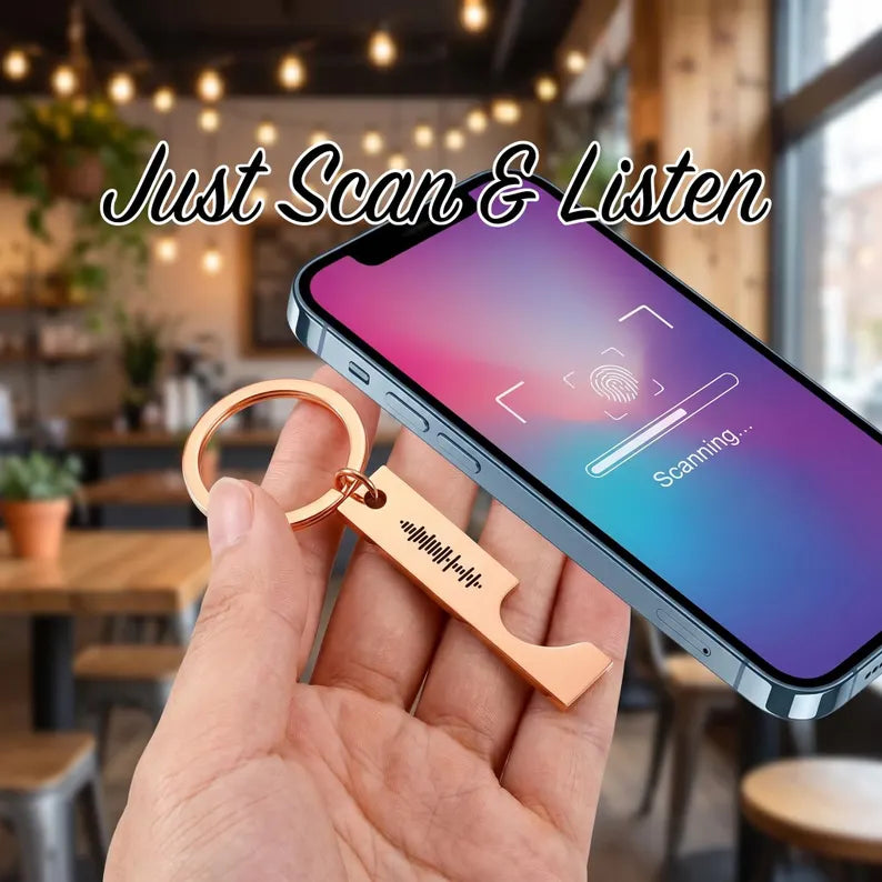 Music Code Couple Keychain - Anniversary Gift