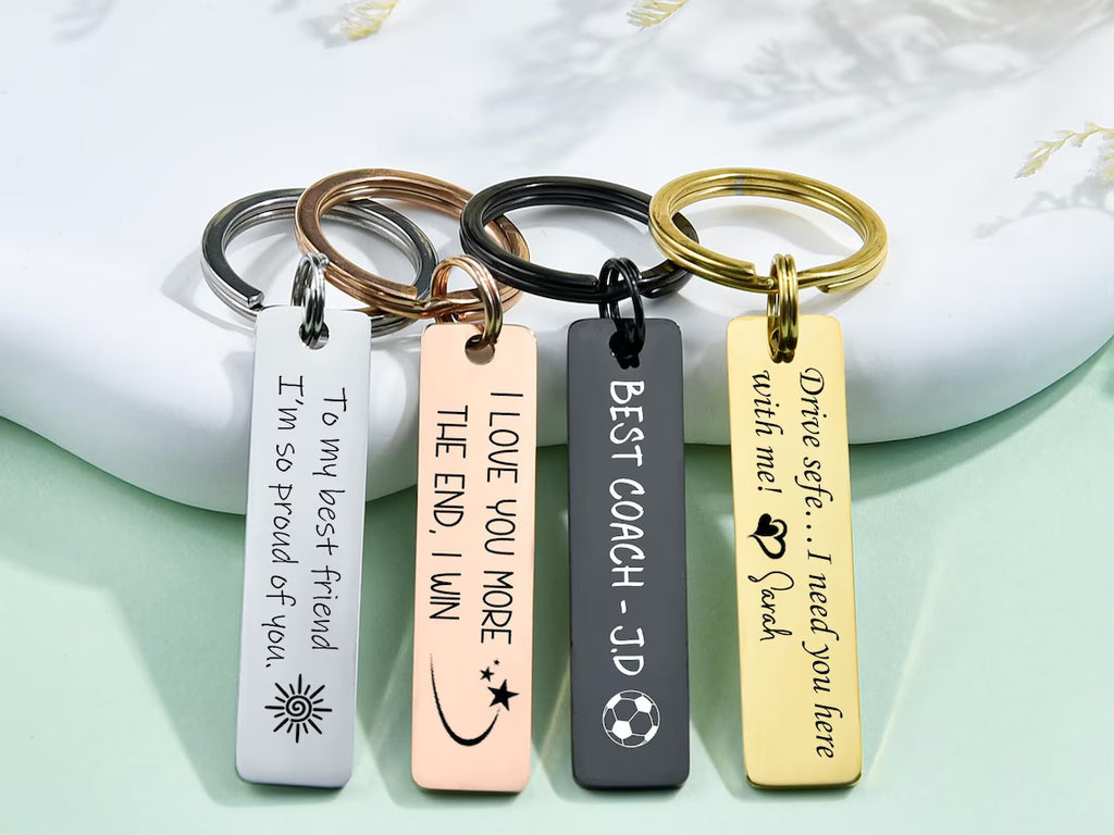 Engraved Steel Keychain - Personalized Gift