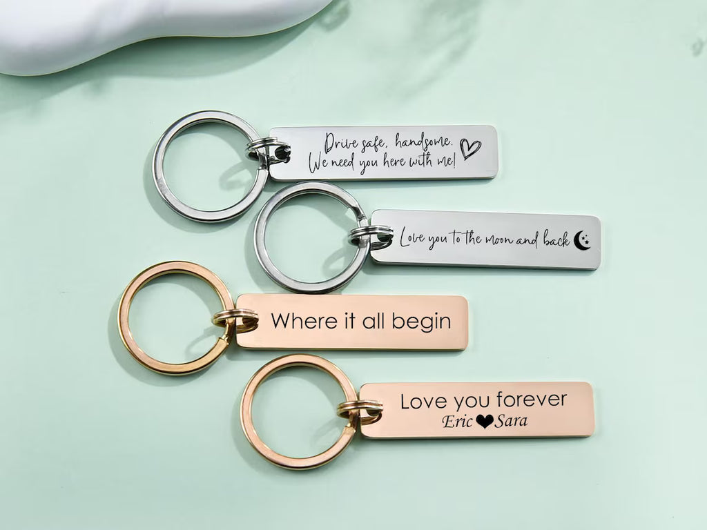 Engraved Steel Keychain - Personalized Gift