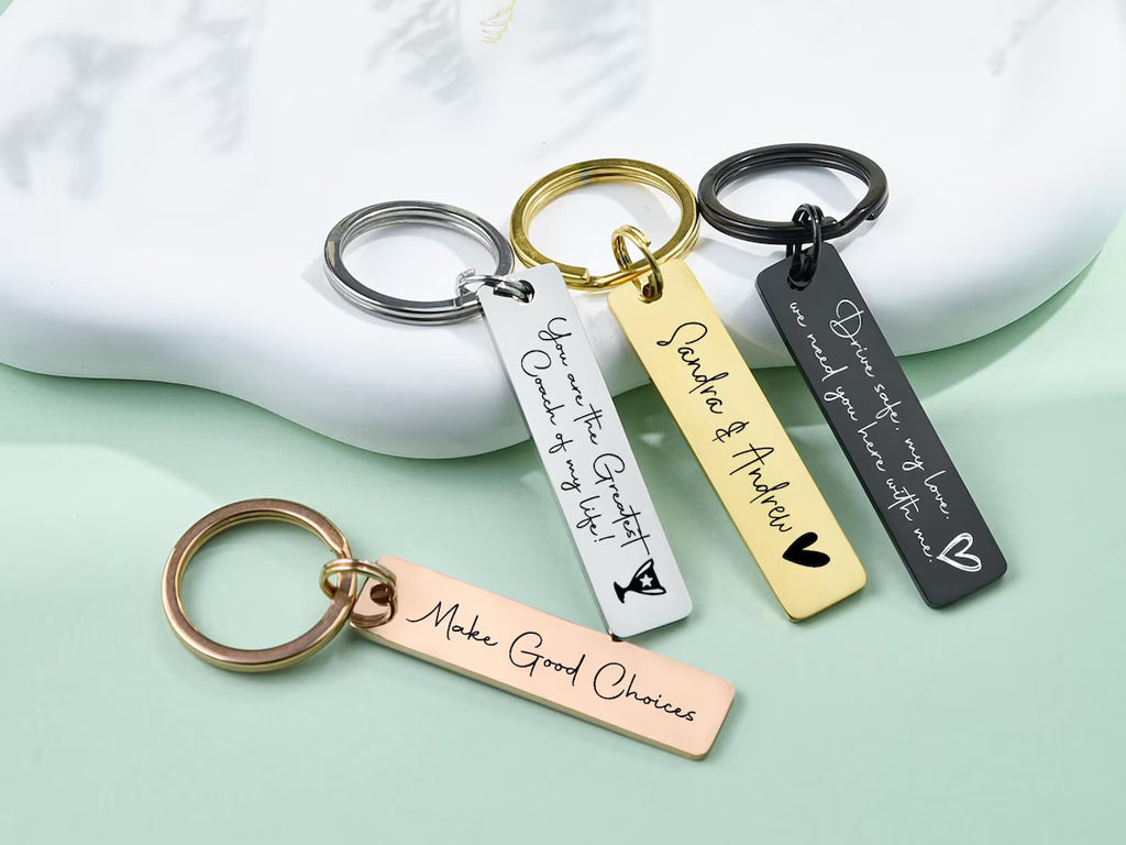 Engraved Steel Keychain - Personalized Gift