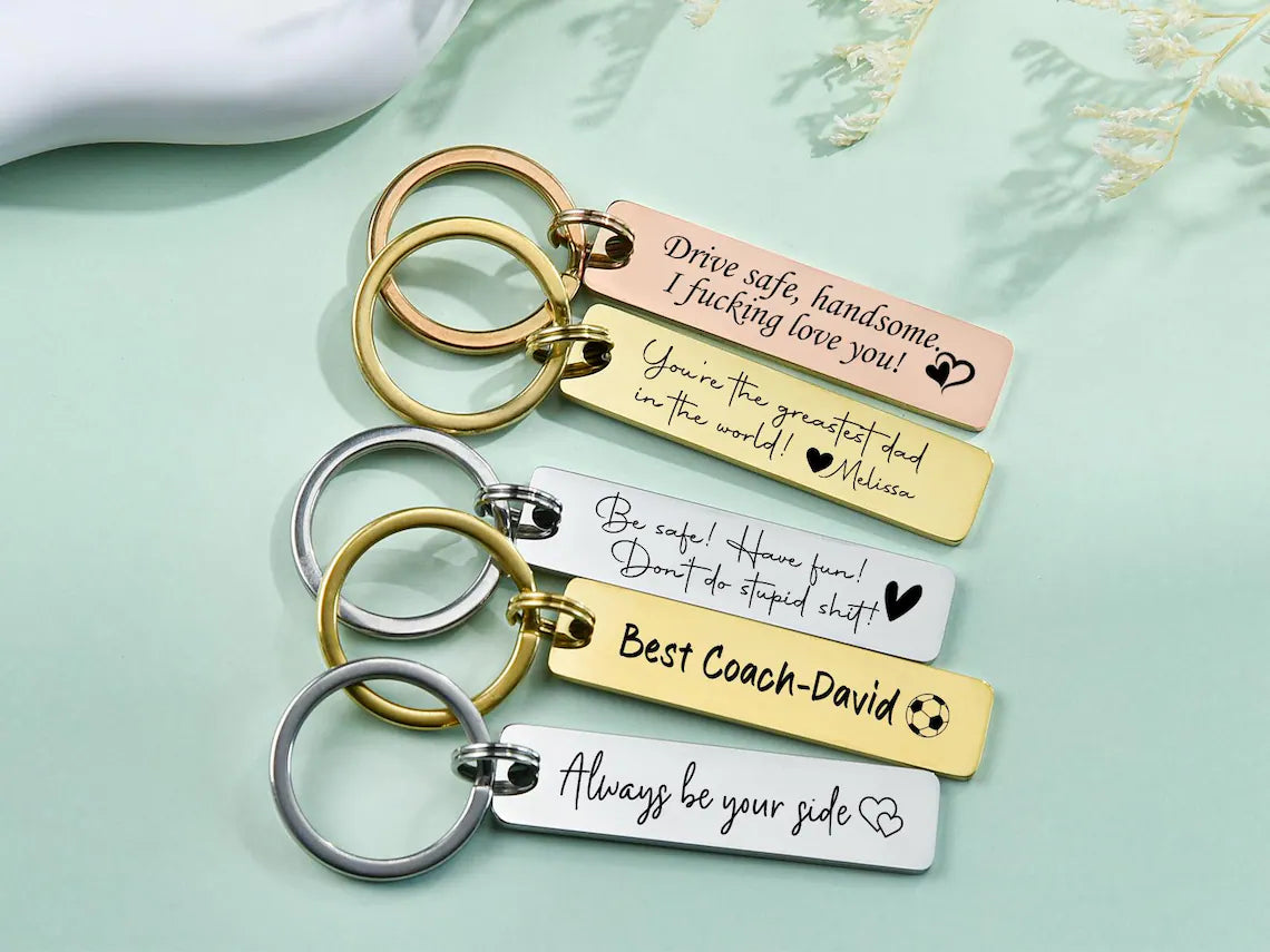 Engraved Steel Keychain - Personalized Gift