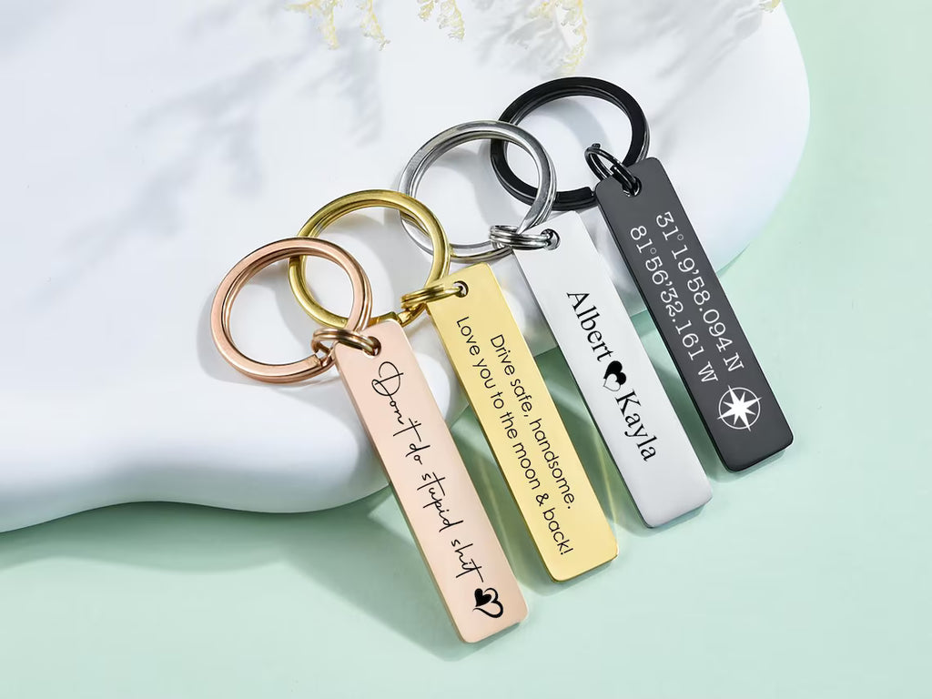 Engraved Steel Keychain - Personalized Gift